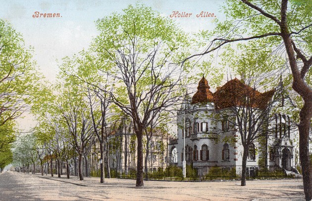 Das Bild zeigt das Haus in der Hollerallee 75 welches früher um 1900 als Sitz der Bremer SA diente