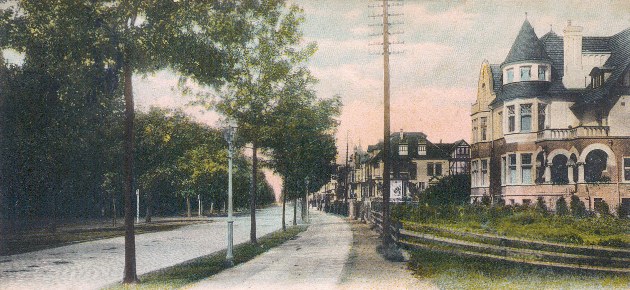 Das Bild zeigt die Parkallee Ecke Altmannstraße um 1900