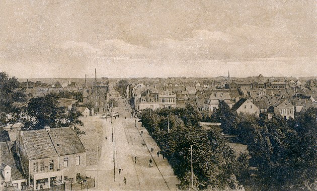 Das Bild zeigt den Buntentorsteinweg vor etwa 100 Jahren
