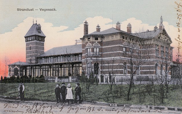Das Bild zeigt das Strandufer von Vegesack um 1900