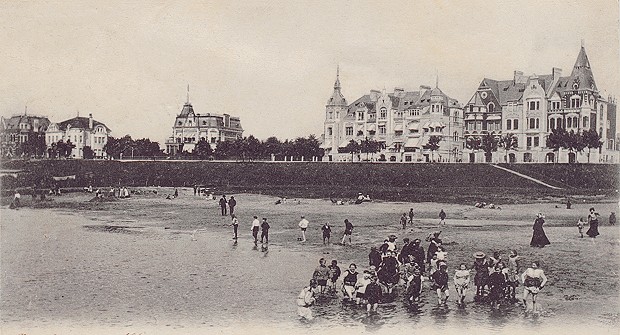 Dieses Bild zeigt den Blick auf die Strandpromenade vom Osterdeich in Bremen (damals)