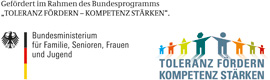 Logo des Bundesministeriums für Familie, Senioren, Frauen und Jugend, Logo Toleranz Fördern - Kompetenz stärken