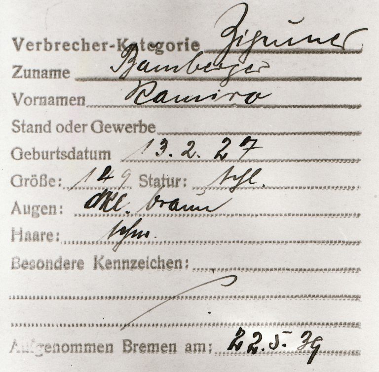 Rückseite vom Bild Ramiro Bamberger (Staatsarchiv Bremen)