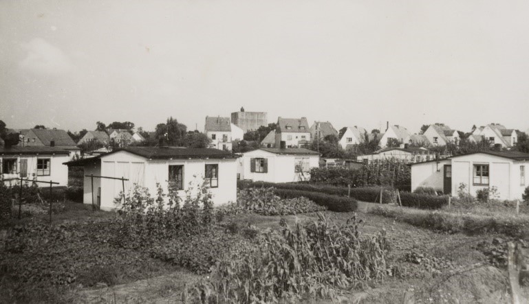 Blick auf die Siedlung. Stand 1946. Quelle: Hochbauamt Bremen, Fotoarchiv SKB-Bremen